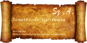 Szentkirályi Appia névjegykártya